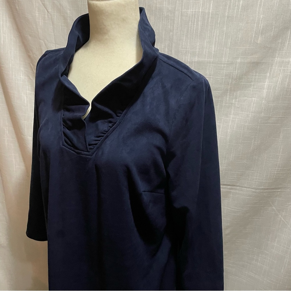 Crown & Ivy navy dress L - Picture 2 of 5
